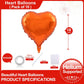 Lovoir 10 Pcs Orange Heart Shape Foil Mylar Balloons 18 Inch Love Balloons For Valentine'S Day Birthday Party Decorations Weddin