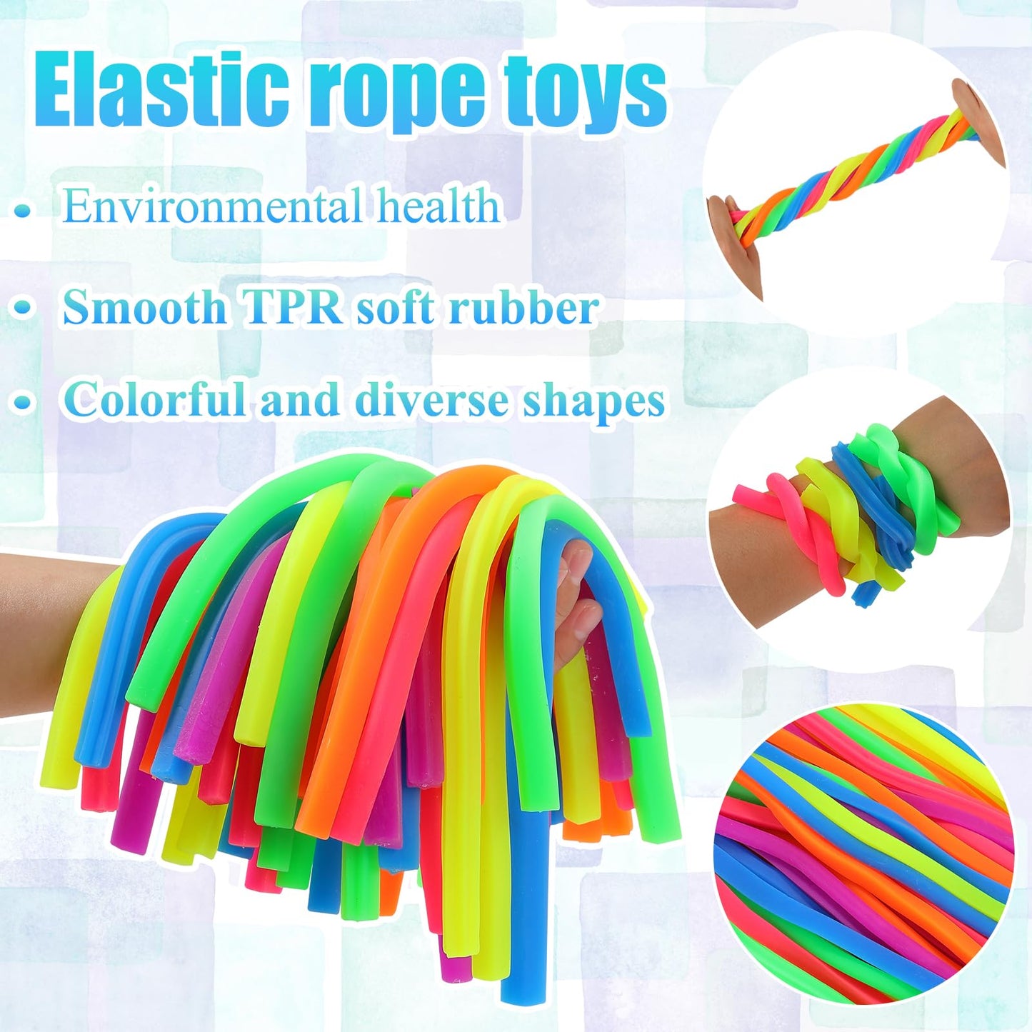 String Noodles Larger Stretchy Toys 36 Packs Stress Strings Toys For Kids Adults Concentration For School Gifts