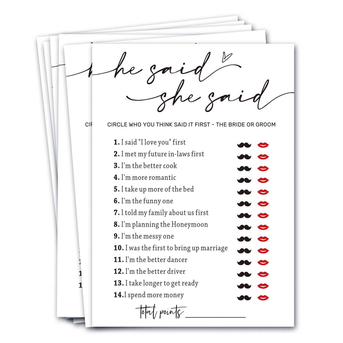 Wedding Shower Games Cards, Guest Who Said It, He Said She Said Game Cards, Bridal Shower Games 25 Guests, Engagement Party Wedd