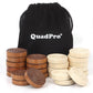 QuadPro Wooden Checkers Pieces Only  24 Wood Checkers Pieces with Storage Bag  enhanced Wood Pieces for Backgn  Ideal for Replacement or Spare Pieces (1.26 Diameter -Brown&Burlywood)