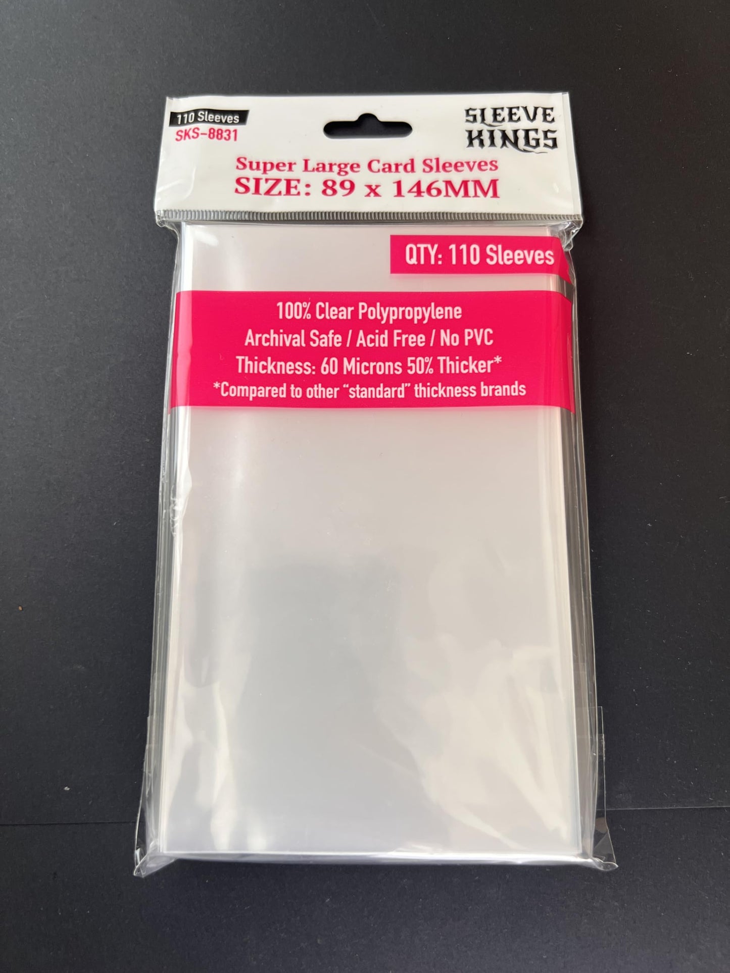 Sleeve Kings ''Super Large'' Card Sleeves 89 X 146 Mm (4X110 Pack, 440 Sleeves)