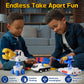 BLF FUN 50PCS Magnetic Transform Construction Toys for Boys Age 3-5, Aircraft Vehicle Toy Sets with Screw Tool, Magnetic Robot A