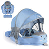 2025 New Mambobaby Float Non-Inflatable Baby Pool Float With Canopy Solid Infant Pool Float With Canopy Upf 50+ Swim Ring Swimmi
