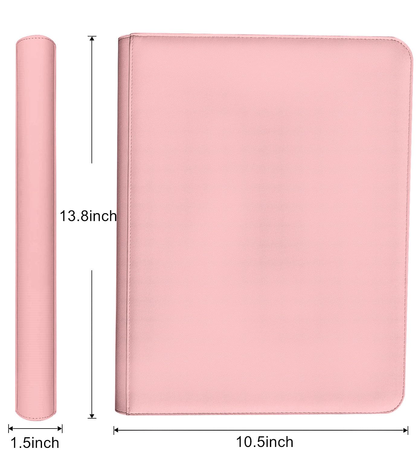enhanced 9-Pocket Zippered Trading Card Binder  540 Pockets Double-Sided Side-Loading Card Organizer Album  PU Leather Card Holder Protector for MTG  TCG  Sports Cards Pink