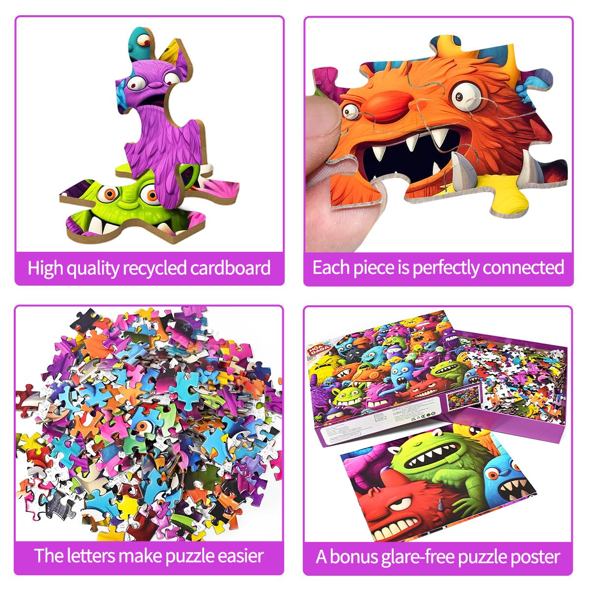 Jigsaw Puzzles For Adults 1000 Piece Puzzle For Adults 1000 Pieces Puzzle 1000 Pieces-Crazy Colorful Monsters