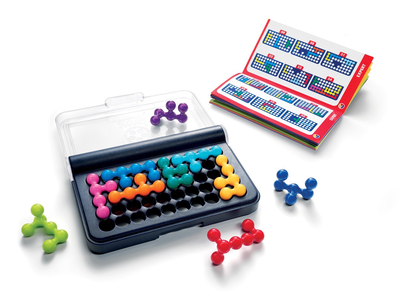 SmartGames IQ Fit 3D Travel Game for Ages 6+ - 120 Challenges - Multicolor - Model SG423US