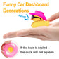 Wonuu Car Rubber Duck, Yellow Duck Decoration Dashboard With Sun Hat Swim Ring Necklace Sunglasses For Car Dashboard Decorations, Black Cowboy Hat-Transparent