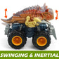 Oriate Friction Powered Dinosaur ATV Toy Cars for Children, Swing Carnotaurus Monster Truck with Robotic Arm, Fantastic Birthday