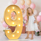 Imprsv 4Ft Marquee Light Up Numbers Letters, Mosaic Numbers For Balloons, Gaint Marquee Numbers, Number 9 Balloon For On Cloud 9