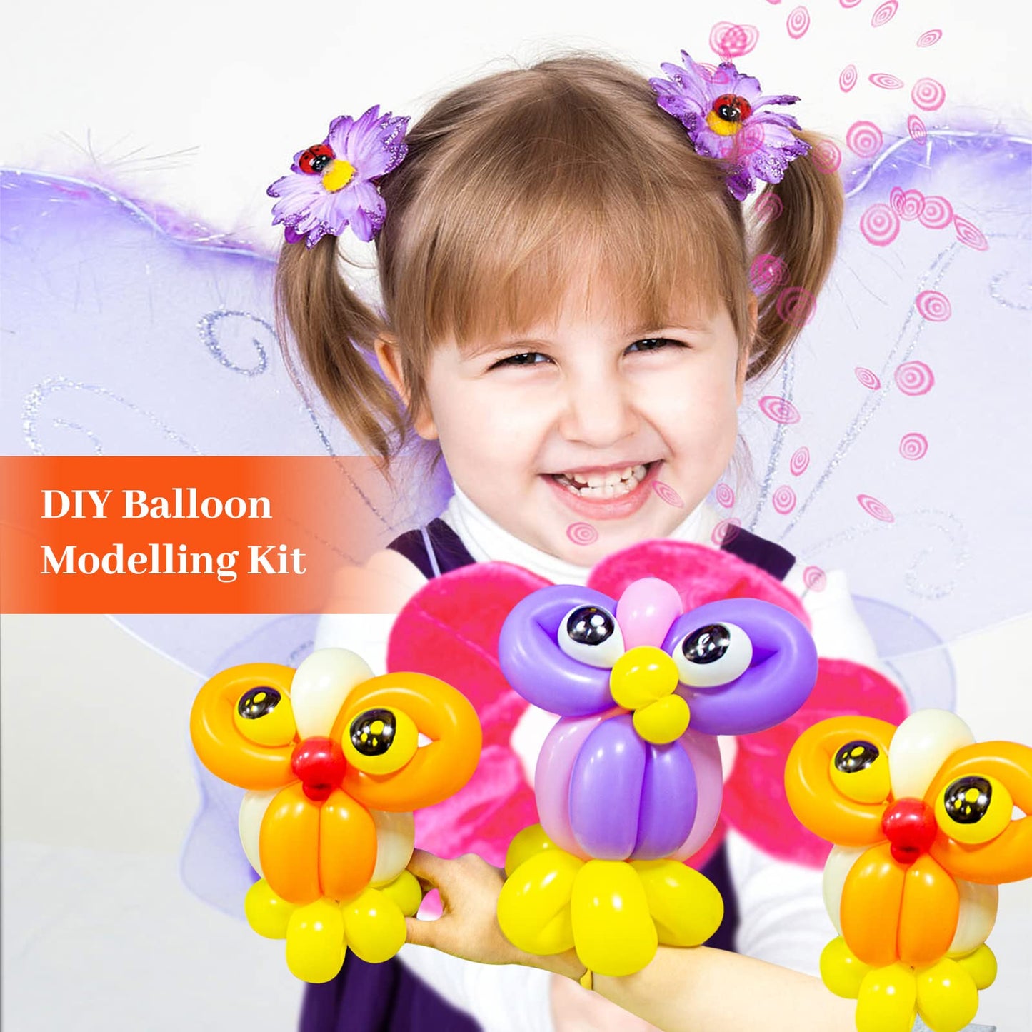 Long Orange 260 Balloons Kit For Kids Party Decor, Bright Orange Long Balloons Twisting Animals Pack Thicken Latex For Halloween