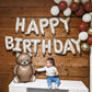 Happy Birthday Balloons Banner Beige,16 Inch Cream White Mylar Foil Letters Birthday Sign Banner Bunting For Boys Girls Men Wome
