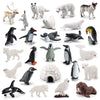 Scahow 26Pcs Arctic Animal Figures - Polar Animal Toys Figurines With Penguins Arctic Fox Wolf Polar Bear Reindeer - Miniature T