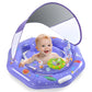 Baby Pool Float With Canopy,Interactive Toy Play Console & Adjustable Safety Seat | Infant Pool Float With Handle | Baby Float W