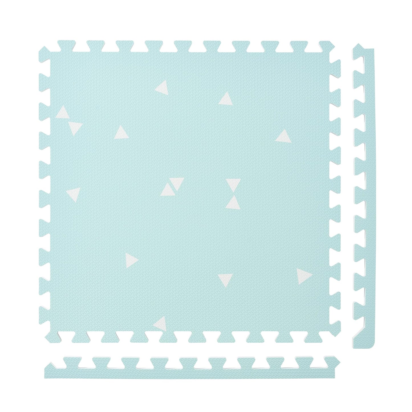 Popsykosy enhanced Exercise & Baby Foam Play Mats - Stylish & Large Non-Toxic Puzzle Floor Mat - 6 Tiles - Spacious 6ft x 4ft - Peel-Resistant Reinforced - Soft  Thick  Waterproof - Triangle Blue