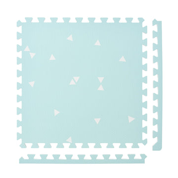 Popsykosy enhanced Exercise & Baby Foam Play Mats - Stylish & Large Non-Toxic Puzzle Floor Mat - 6 Tiles - Spacious 6ft x 4ft - Peel-Resistant Reinforced - Soft  Thick  Waterproof - Triangle Blue