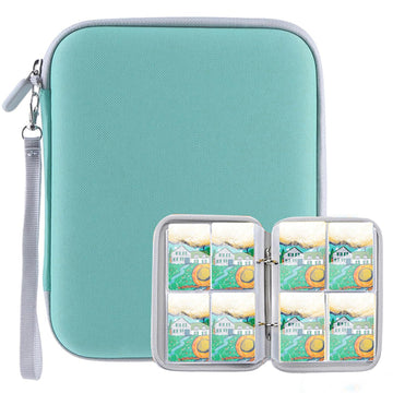 Anixitech 4 Pocket Card Case For 80 Yoto Cards, Eva Portable Folder For Yoto Storage, Cyan