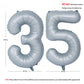 40 In Matte Gray Number Balloons Helium Foil Mylar Balloon Birthday Party Banquet Decoration 35