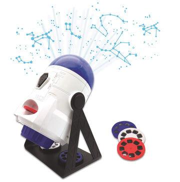 Lexibook, 2-In-1 Constellations And Images Planetarium Projector, 24 Images To Discover Space, 2 Constellation Domes, Stem, White/Blue, Nlj180