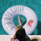 Rae Dunn x CocoNut Float Ring Float - Hello Summer Theme - mature-themed Size Large 48 Inch Inflatable Raft & Durable Water Inner Tube - Stable Ride-On for Summer Parties & Swim Events