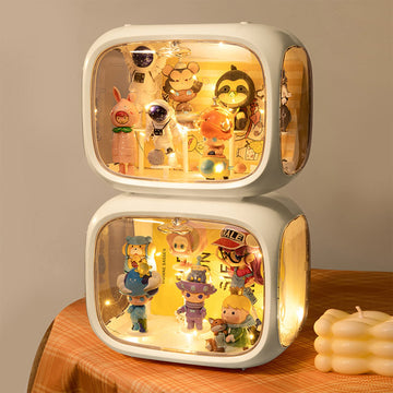 Display Case For Figures With Light Adjustable Display Stand Clear Acrylic Display Box With Door Dust And Moisture Proof Suitabl