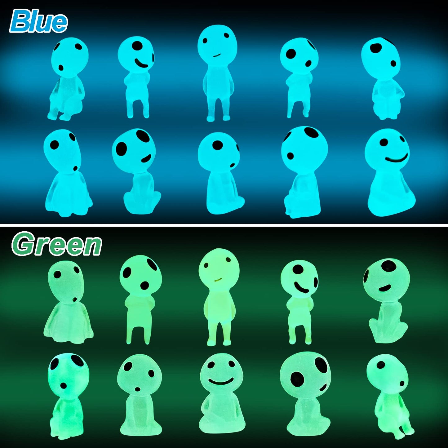 Ccinee 20Pcs Glow In Dark Tree Elves Fairy Luminous Ghost Micro Landscape Accessories Miniature Tree Elves Decoration For Garden