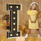 Imprsv Marquee Letters Black 3Ft: Black Party Decor - Light Up Letter I Large 3 Feet Tall - Party Decorations Letter For Birthda
