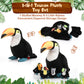 Hydren 5 Pcs Toucan Plush Stuffed Animal Black Bird Stuffed Animal Toy 14 Inch Large Realistic Mommy Bird With 4 Small Babies Pl