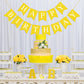 Waenerec Yellow Birthday Banner Sign Happy Birthday Bunting Banner Garland For Kids Girl Woman Birthday Tea Party Decorations Bunting Flag Birthday Party Supplies