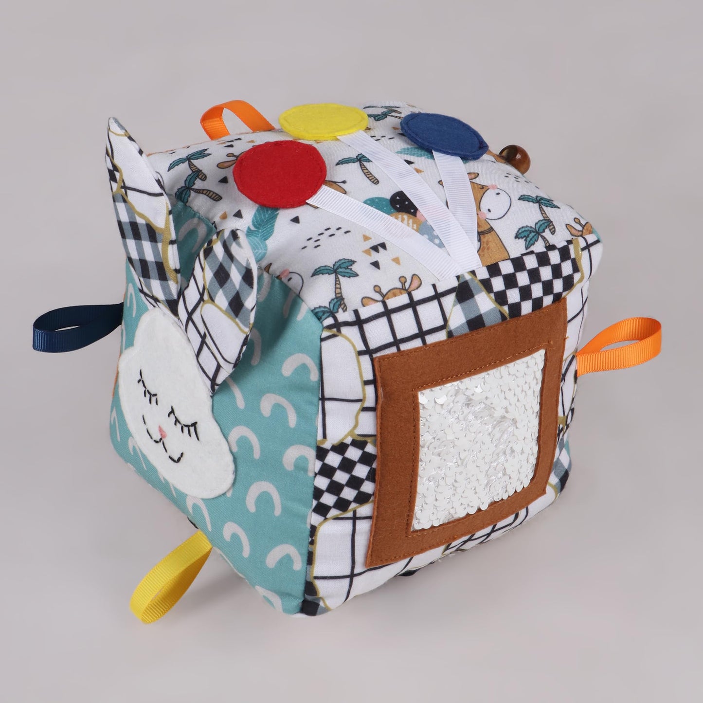 Moody Tods Curious Cube The Activity Explorer | Fabric Busy Cube For Kids | Developmental Toy, Washable, Handmade | Montessori L
