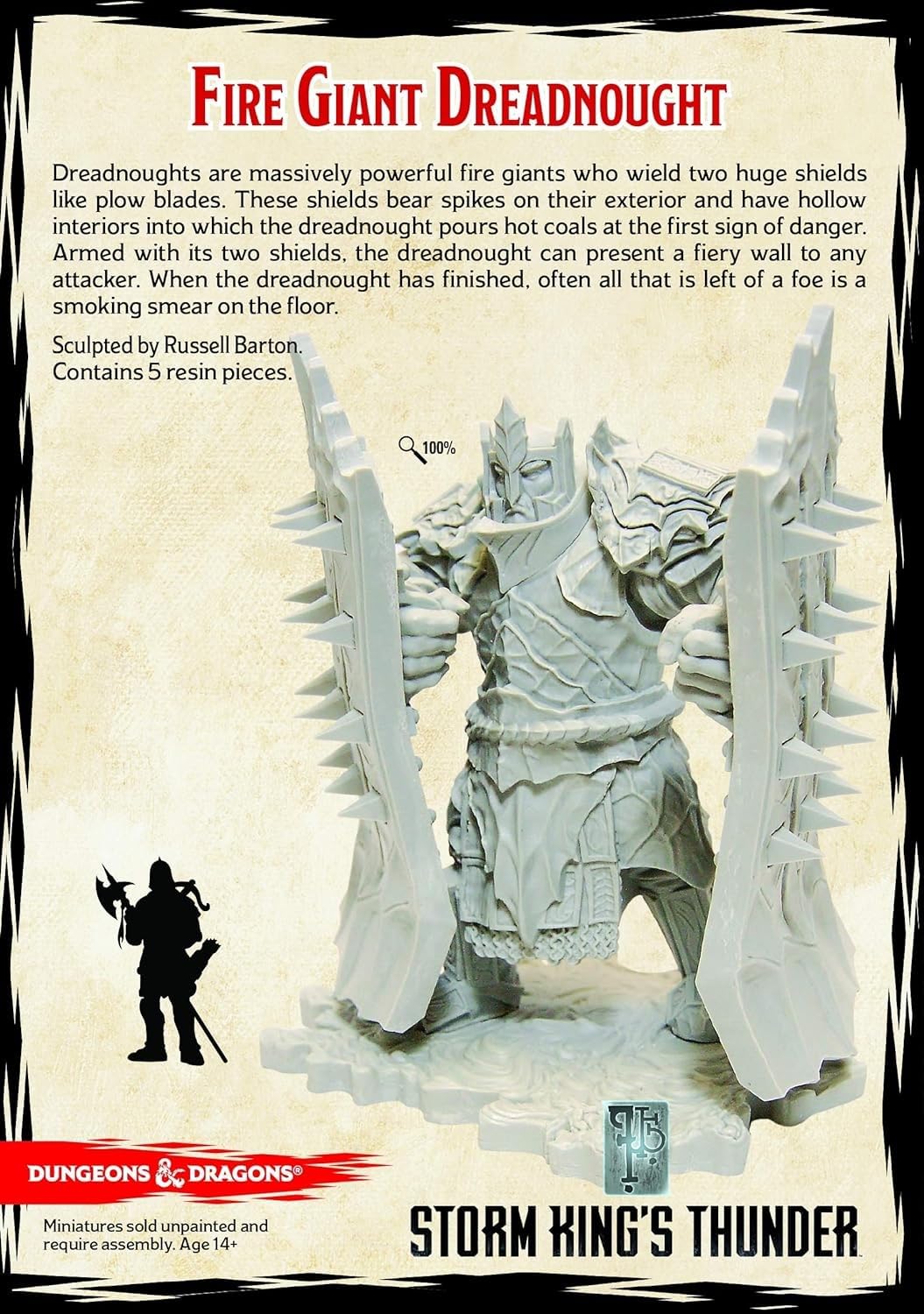 Gale Force Nine D&D Storm King's Thunder Fire Giant Dreadnought, Multicolor, Resin Model GF971057