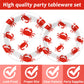 Qyeahkj 100 Pcs Crab Party Decoration Crab Boil Party Paper Plate Napkin Fork Set Summer Crab Dinnerware Tableware Crab Seafood
