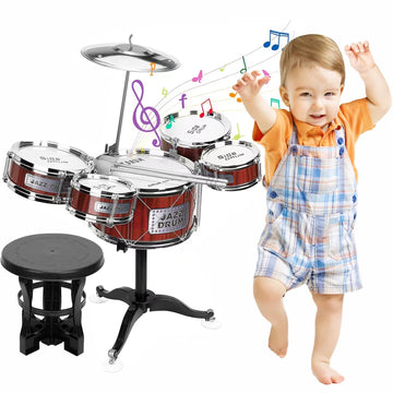 Toddler Musical Toys Drum Set For Kids Age 2-4 - Jazz Rock Drum Kit Set Musical Instruments Toy For Christmas Party Birthday Gif