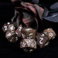 Hddais 7Pcs Wooden Polyhedral Dice Set, D&D Wood Dnd Dice Set With Metal Box For Dungeons And Dragons Role Playing Tabletop Game