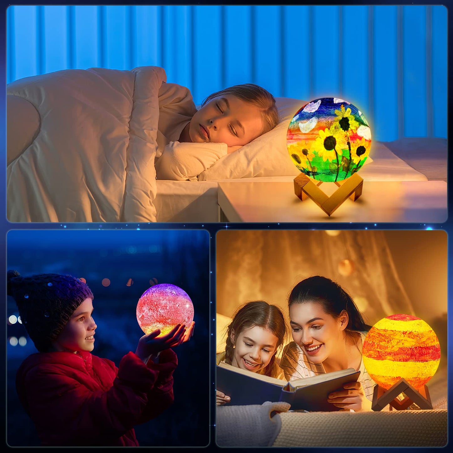 [ Update 2024] Paint Your Own Moon Lamp Kit, 5.9 Inches-Button Battery Type Diy Moon Night Light For Kids Art Supplies Creativit
