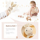 Wooden Baby Rattle 3 Pcs Push Car Rattle Set Crochet Rattle Ring Wooden Montessori Toy For Newborn Infant Baby Gifts (Rabbit Rattle)