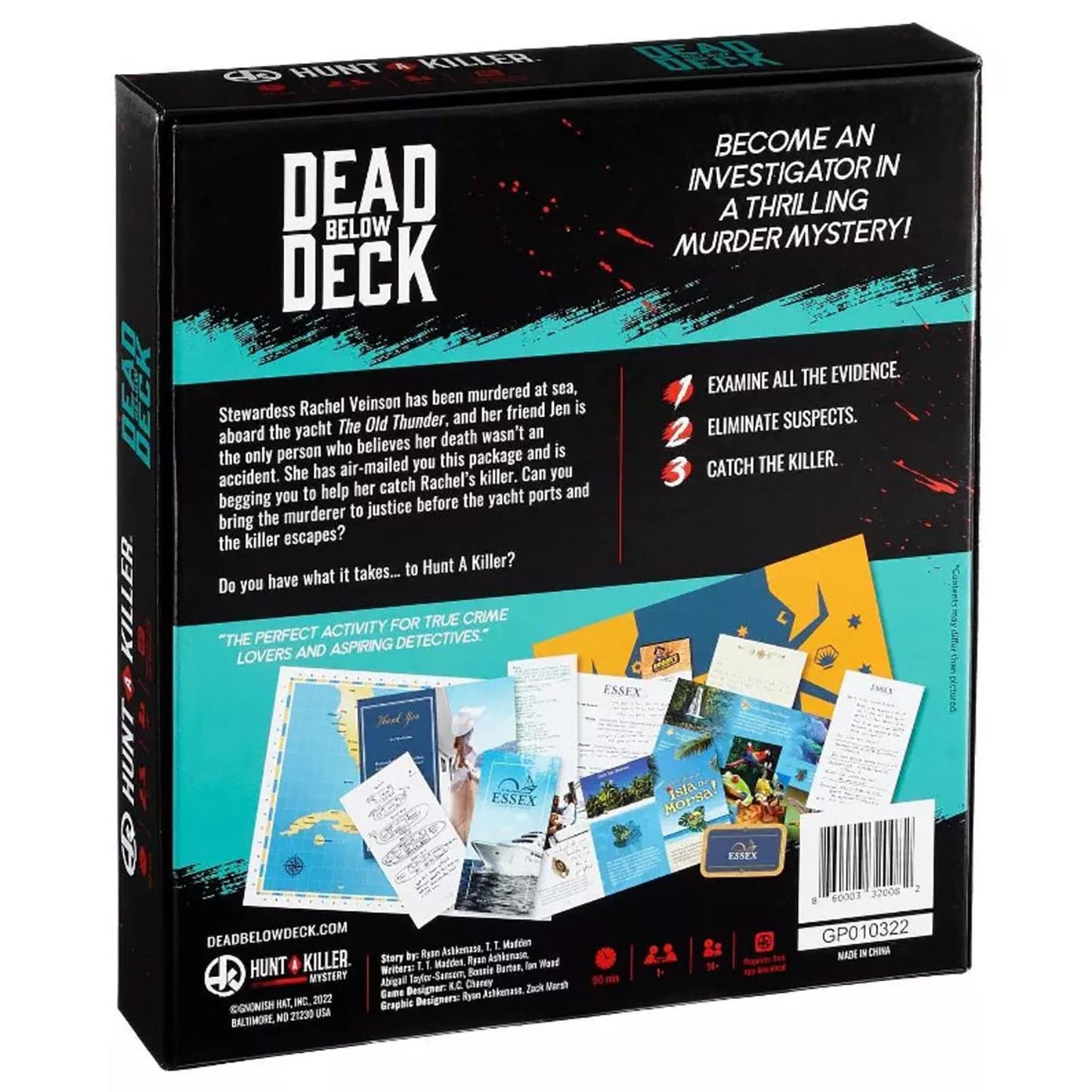 Hunt A Killer Murder Mystery Game - Dead Below Deck, Cardboard, Black, Ages 14+
