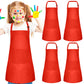 Bouiexye 5 Pack Kids Apron Adjustable Children Apron with 2 Pockets Children Chef Painting Aprons for Cooking Baking Painting Cr