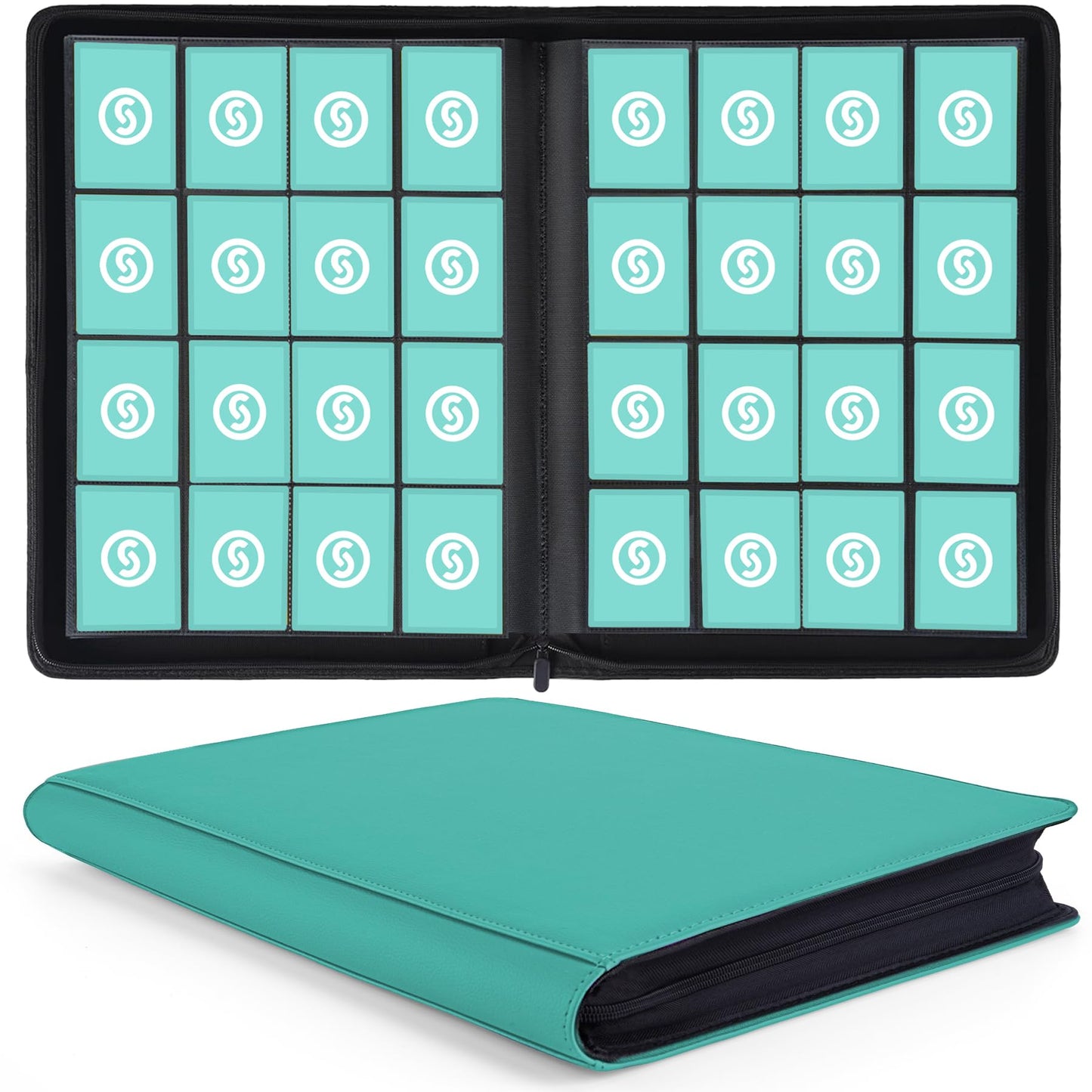 1000+ Pockets Trading Card Binder  enhanced 16 Pocket Card Binder  Ringless Side Loading Collection Album Holder Folders for MTG  TCG  Game Cards & Sports Cards (Blue)