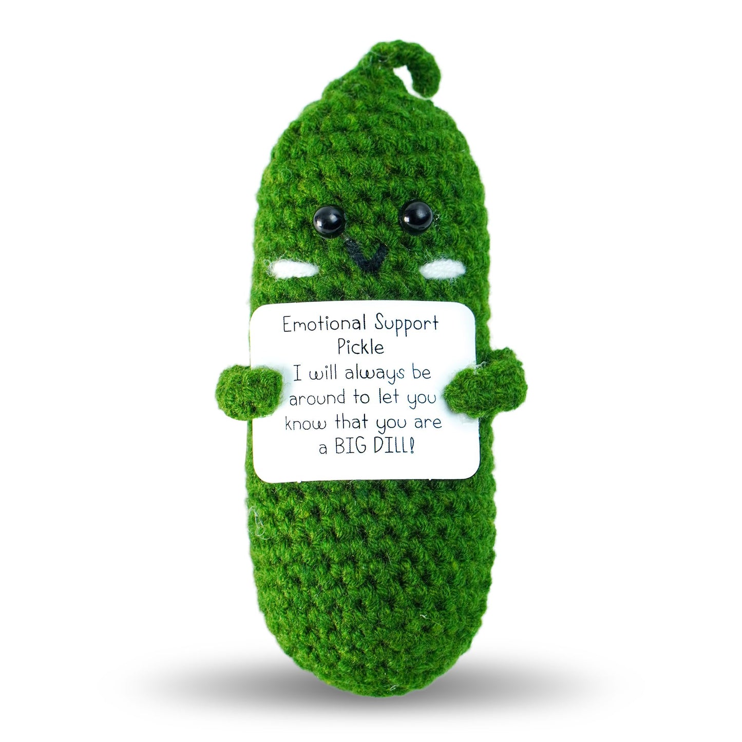 DHOEM Emotional Support Pickle - 3" Mini Crochet Doll, Wool, Green, SGHUANGUA01, Cute Gift for Women, Cheer Up Birthday, St. Patrick's Day