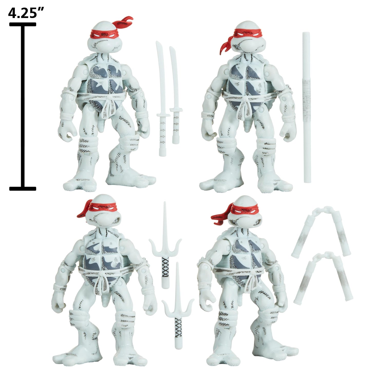 Teenage Mutant Ninja Turtles: Black and White Comic Book Figures with Comic Book by Playmates Toys