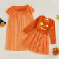 Toddler Kids Little Girl Halloween Costumes Witch Sparkle Cape Glitter Cloak Pumpkin Dress Baby Party Outfit (A Pumpkin Dress Ca