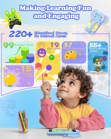 MOMILLA Kids Toys Phone Christmas Birthday Gifts for 3 4 5 6 7 8 9 Year Old with 3.97'' Touchscreen, Toddler Toys Phone with Mus