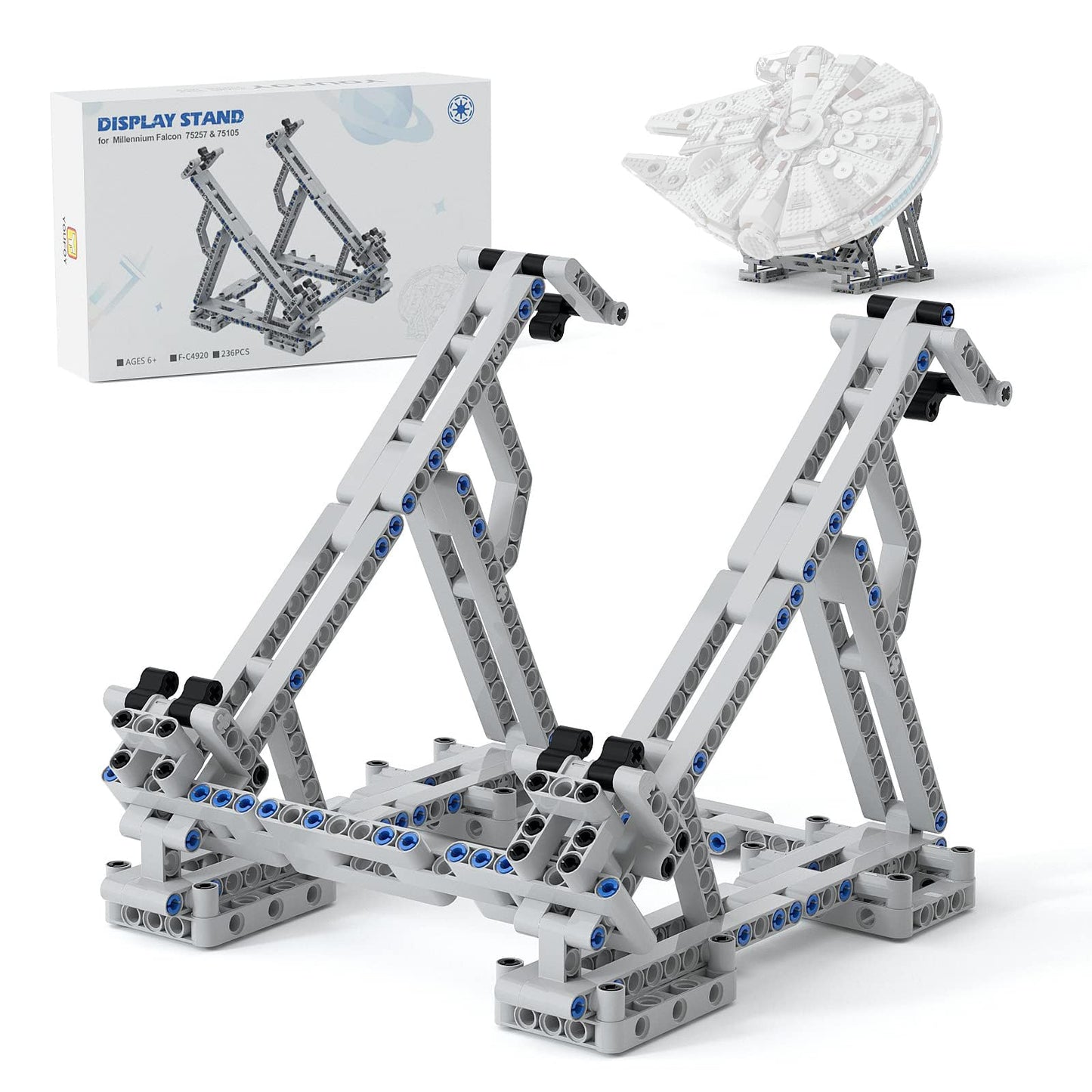 Millennium Falcon Vertical Display Bracket For Lego 75257 Starship Model, Sturdy Stand Building Kit, Best Gift And Movie Collectible For Adults(236 Pcs)