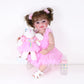 Wawa-Haokeai Reborn Toddler Girl Doll -22 Inch Happy Dance With 3D Painted Skin Visible Veins And Soft Full Vinyl With Rooted Ha