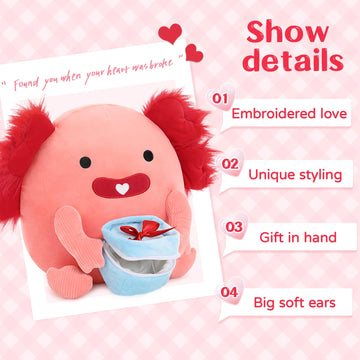 Beniny Original 14-Inch Cynthia The Pink Axolotl - Soft & Squishy Axolotl Stuffed Animal Toy - Gift For Girls,Boys