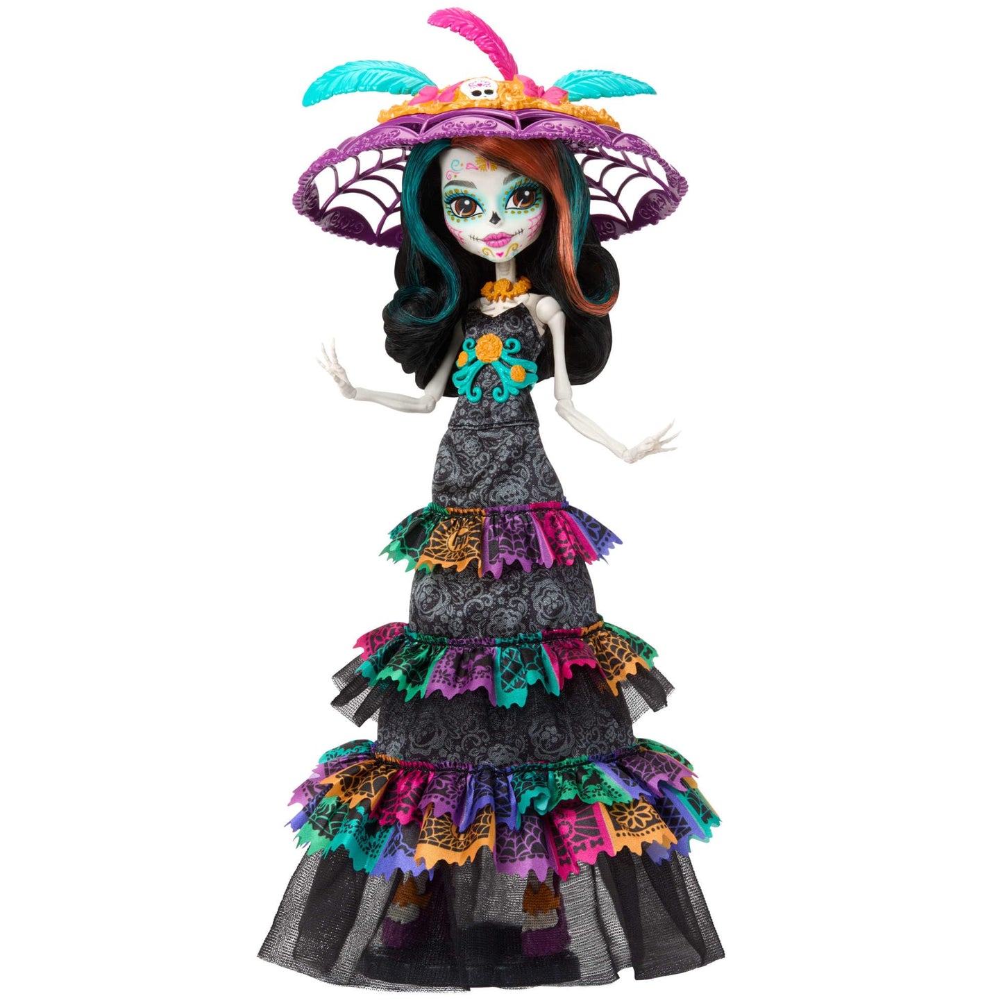 Monster High Skelita Calaveras Doll - Día De Muertos 2024 Collectible, La Catrina Hat, Multicolor, Model HXH99