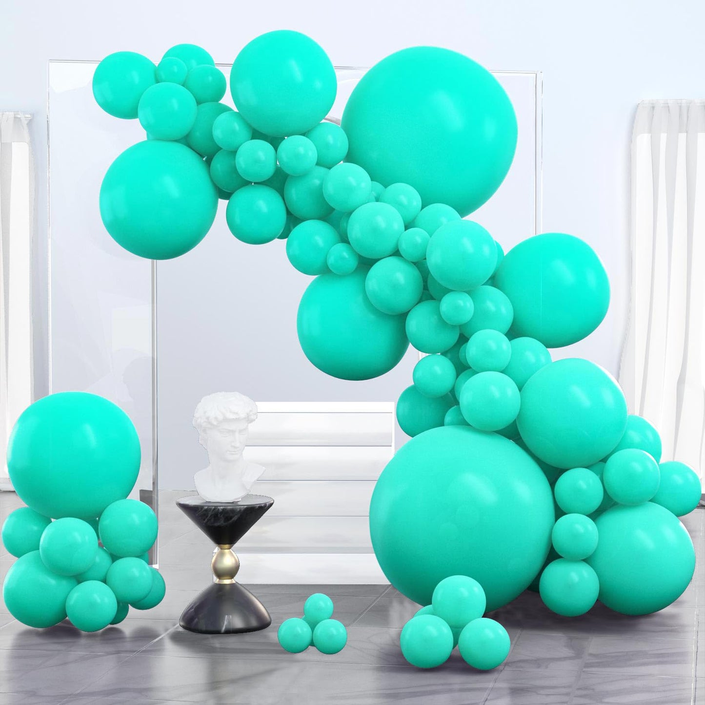 Partywoo Teal Balloons, 100 Pcs Teal Blue Balloons Different Sizes Pack Of 36 Inch 18 Inch 12 Inch 10 Inch 5 Inch Balloons For Balloon Garland Arch As Party Decorations, Birthday Decorations
