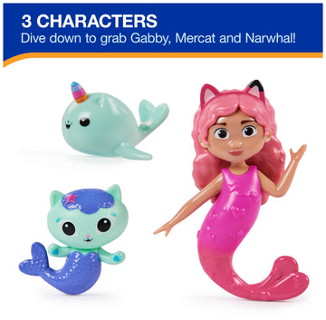 Swimways Gabby'S Dollhouse Dive Characters 3-Pack, Swimming Pool Accessories & Kids Pool Toys, Pool Party Supplies & Water Toys