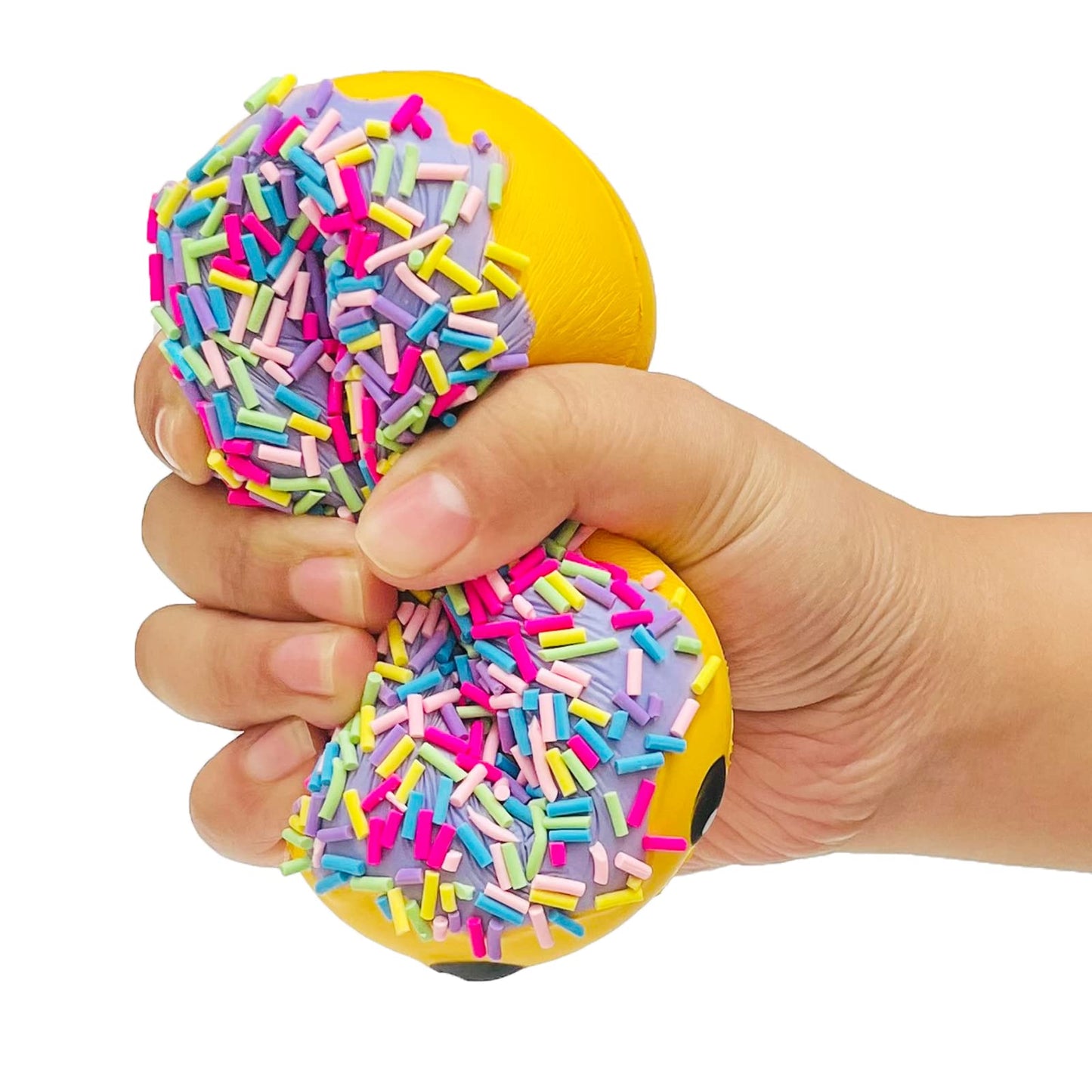 funnysquee Rainbow Donut Squishy Toy  Slow Rising  Stress Relief  Fun  and Cute Plaything Perfect for Birthday Gift and Decoration