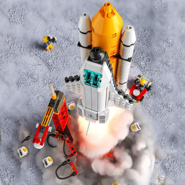 Vilbocr Space Shuttle Toy Building Blocks Toys For 4+ Years Boys Kids Gift Idea Spacecraft Aerospace Building Kit Toy107Pcs-Comp